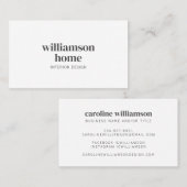 Elegant Modern Minimal White Professional Visitekaartje (Voorkant / Achterkant)