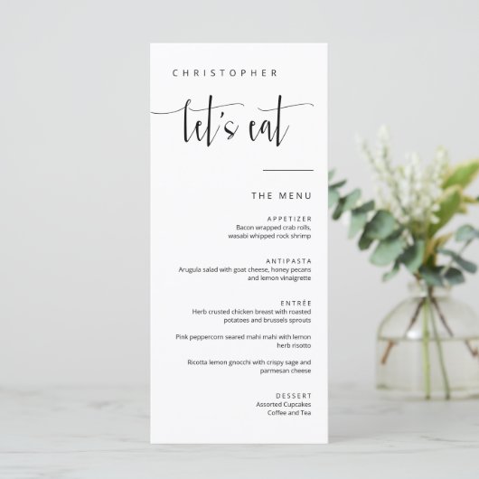Elegant Modern Minimale Dankuwel Menu Plaatskaart (Staand voorkant)