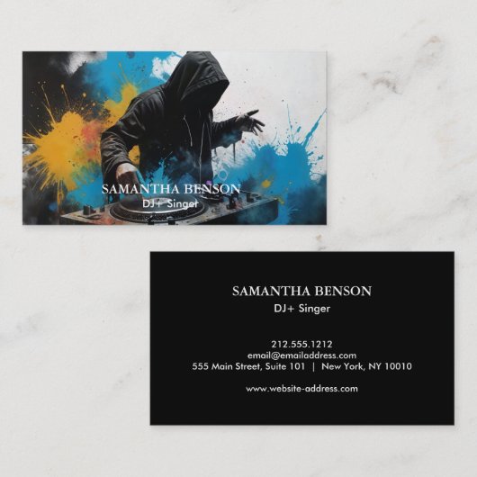 Elegant Modern minimale dj-muziek Visitekaartje (Voorkant / Achterkant)
