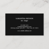 Elegant Modern minimale dj-muziek Visitekaartje (Achterkant)