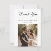 Elegant Modern Minimalist 2 Photo Wedding Bedankkaart (Voorkant)