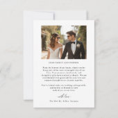 Elegant Modern Minimalist 2 Photo Wedding Bedankkaart (Achterkant)
