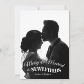 Elegant Modern Minimalist Black And White Newlywed Feestdagenkaart (Voorkant)
