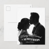 Elegant Modern Minimalist Black And White Newlywed Feestdagenkaart (Voorkant / Achterkant)