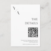 Elegant Modern Minimalist Black and White Wedding Informatiekaartje (Voorkant)
