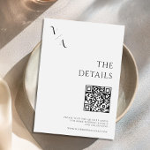 Elegant Modern Minimalist Black and White Wedding Informatiekaartje