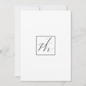 Elegant Modern Minimalist Black and White Wedding Kaart (Achterkant)