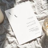 Elegant Modern Minimalist Black and White Wedding Kaart