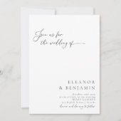 Elegant Modern Minimalist Black and White Wedding Kaart (Voorkant)