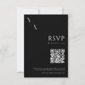 Elegant Modern Minimalist Black and White Wedding RSVP Kaartje (Voorkant)