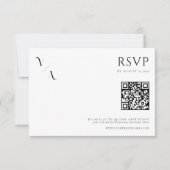 Elegant Modern Minimalist Black and White Wedding RSVP Kaartje (Voorkant)