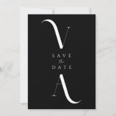 Elegant Modern Minimalist Black and White Wedding Save The Date (Voorkant)