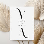 Elegant Modern Minimalist Black and White Wedding Save The Date<br><div class="desc">Moderne minimalistische zwart-wit bruiloft Save the Date Kaarten. Beschikt over een elegante monogram typografie en een minimaal grafisch ontwerp.</div>