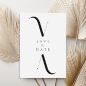 Elegant Modern Minimalist Black and White Wedding Save The Date
