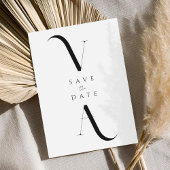 Elegant Modern Minimalist Black and White Wedding Save The Date