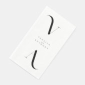 Elegant Modern Minimalist Black and White Wedding Servet (Hoek)