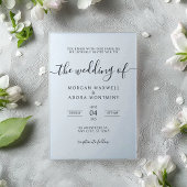 Elegant Modern Minimalist Black Wedding Acryl Uitnodigingen