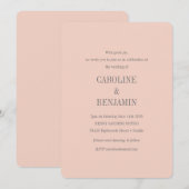 Elegant Modern Minimalist Blush Gray Wedding Kaart (Voorkant / Achterkant)