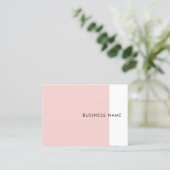 Elegant Modern Minimalist Blush Pink White Trendy Visitekaartje (Staand voorkant)