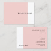 Elegant Modern Minimalist Blush Pink White Trendy Visitekaartje (Voorkant / Achterkant)