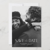 Elegant Modern Minimalist Calligraphy Couple Foto Save The Date (Voorkant)