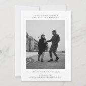 Elegant Modern Minimalist Calligraphy Couple Foto Save The Date (Achterkant)