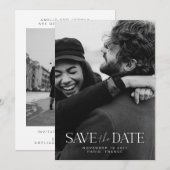Elegant Modern Minimalist Calligraphy Couple Foto Save The Date (Voorkant / Achterkant)