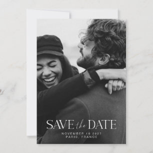 Elegant Modern Minimalist Calligraphy Couple Foto Save The Date