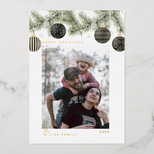 Elegant Modern Minimalist Christmas Folie Feestdagenkaart (Voorkant)