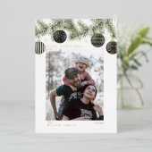 Elegant Modern Minimalist Christmas Folie Feestdagenkaart (Staand Voorkant)