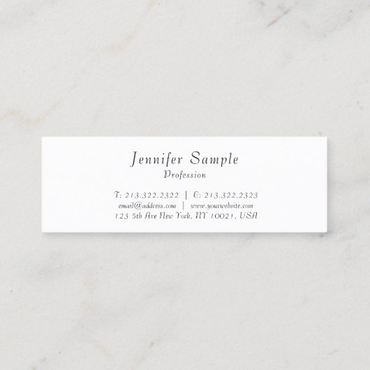 Elegant Modern Minimalist Design Sjabloon Trendy Mini Visitekaartje (Achterkant)