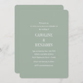 Elegant Modern Minimalist Dusty Sage Green Wedding Kaart (Voorkant / Achterkant)
