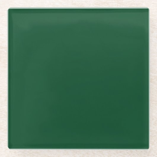 Elegant Modern Minimalist Forest Green Glazen Onderzetter (Voorkant)