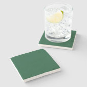 Elegant Modern Minimalist Forest Green Stenen Onderzetter (Zijkant)