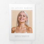 Elegant Modern Minimalist Funeral/Memorial Drieluik Programma (Cover)