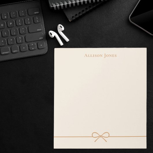 Elegant Modern Minimalist Girly Simple Cute Bow Notitieblok