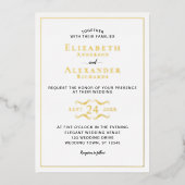 Elegant Modern Minimalist Gold Foil Wedding Folie Uitnodiging (Voorkant)