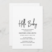 Elegant Modern Minimalist Hallo Baby shower Kaart (Voorkant / Achterkant)