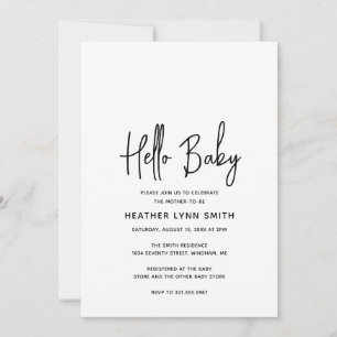 Elegant Modern Minimalist Hallo Baby shower Kaart