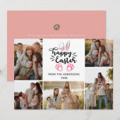 Elegant Modern Minimalist Happy Easter 5 Photo Feestdagenkaart (Voorkant / Achterkant)
