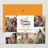 Elegant Modern Minimalist Happy Easter 5 Photo Feestdagenkaart (Voorkant / Achterkant)