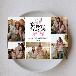 Elegant Modern Minimalist Happy Easter 5 Photo Feestdagenkaart