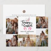 Elegant Modern Minimalist Happy Easter 5 Photo Feestdagenkaart (Voorkant / Achterkant)