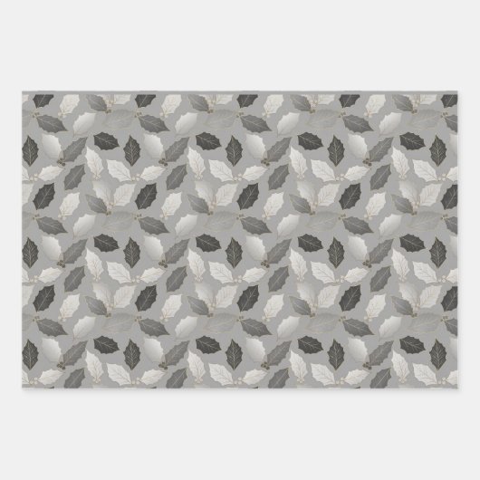 Elegant modern minimalist holly pattern  inpakpapier vel (Voorkant)