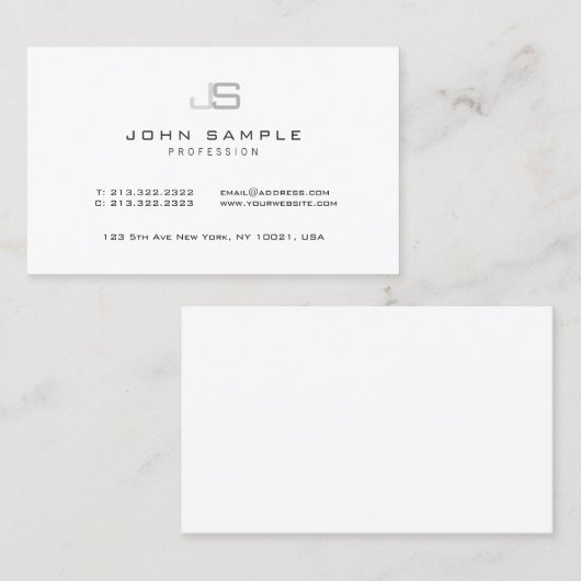 Elegant Modern Minimalist Monogram Sjabloon Visitekaartje (Voorkant / Achterkant)