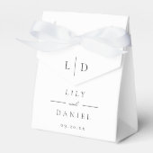 Elegant Modern Minimalist Monogram Weddenschap Bedankdoosjes (Voorkant Zijde)