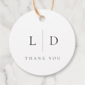 Elegant Modern Minimalist Monogram Weddenschap Bedankjes Labels (Voorkant)