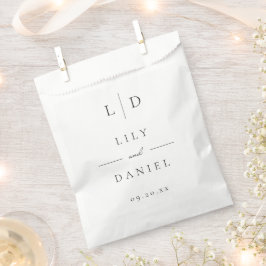 Elegant Modern Minimalist Monogram Weddenschap Bedankzakje