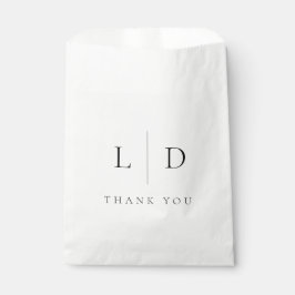 Elegant Modern Minimalist Monogram Weddenschap Bedankzakje