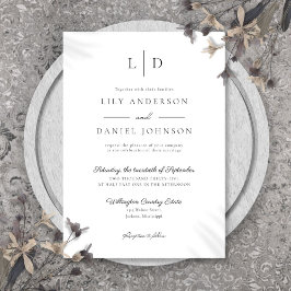 Elegant Modern Minimalist Monogram Weddenschap Kaart